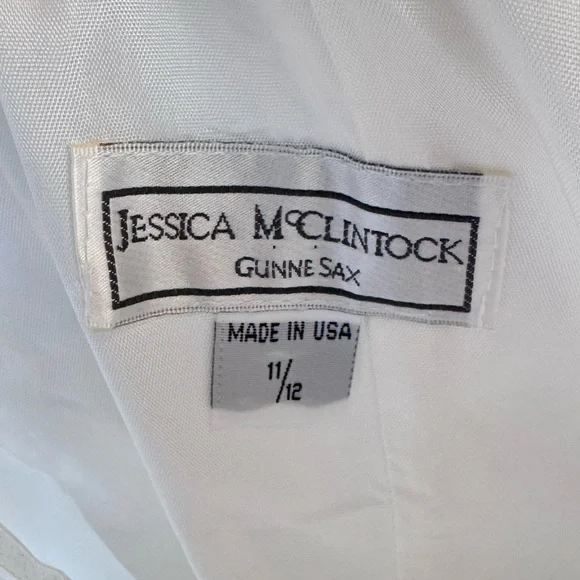 Vintage Jessica McClintock White Satin Gown - Picture 8 of 8